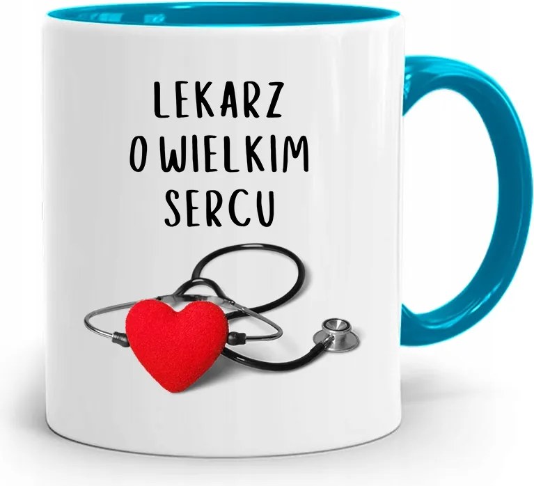 Kék Bögre Orvosnak Nagy Szívű Orvos fényképes nyomattal