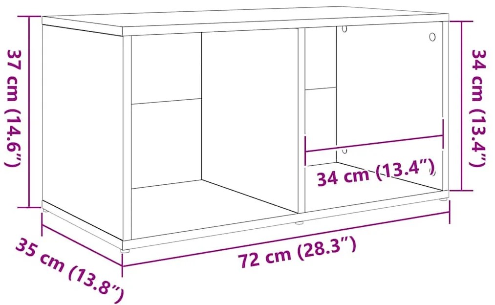 TV szekrény 3 pcs Barna 107 x 35 x 37 cm Faanyag