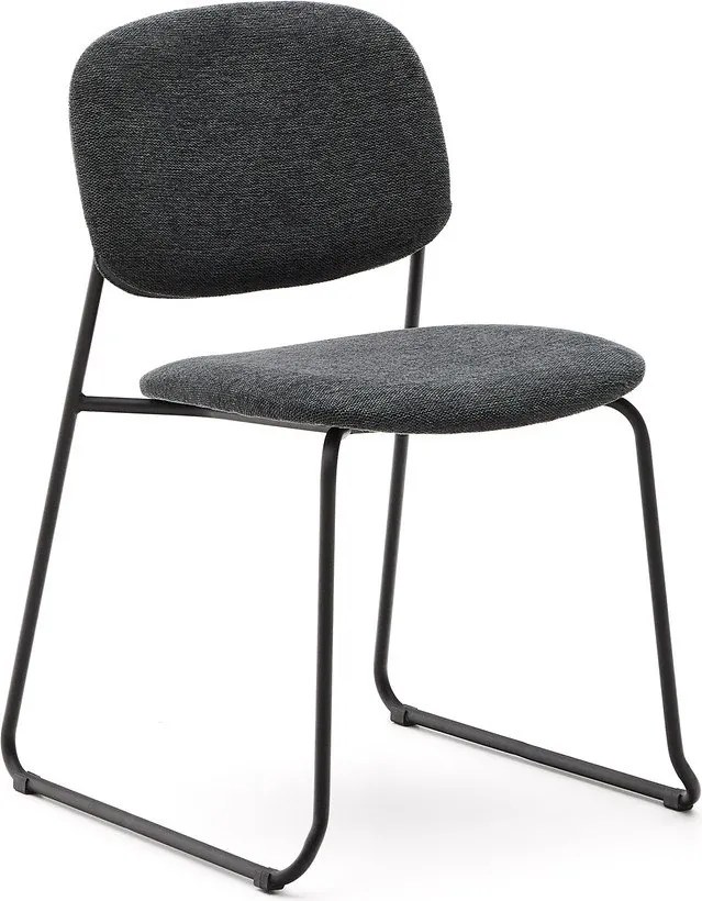 Sötétszürke fém rakásolható étkezőszék Meli – Kave Home