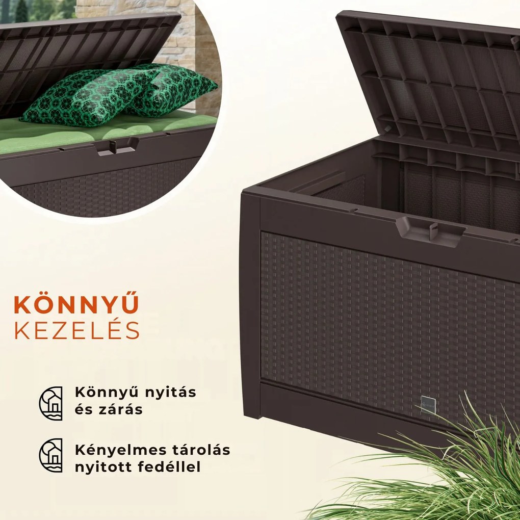 RATO tárolódoboz, 310L, 119x48x60 cm, barna Prosperplast