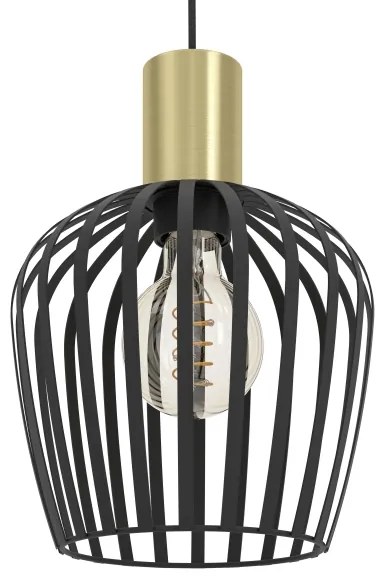 Eglo 901036 - Csillár zsinóron EMPOLI 1xE27/40W/230V fekete/arany