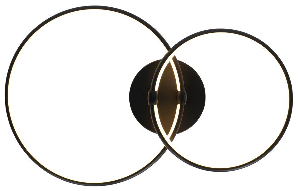 Mennyezeti lámpa fekete, beépített LED-del, 3 fokozatban szabályozható, 2 lámpás - Joaniqa