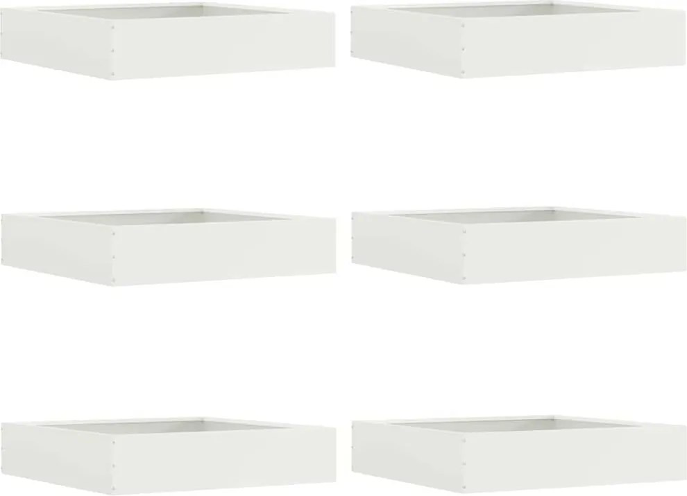 vidaXL Fűszegélyezés 6 pcs Fehér 60 x 60 x 13 cm Acél