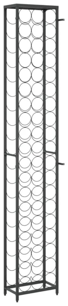 fekete kovácsoltvas bortartó 57 palackhoz 34 x 18 x 200 cm