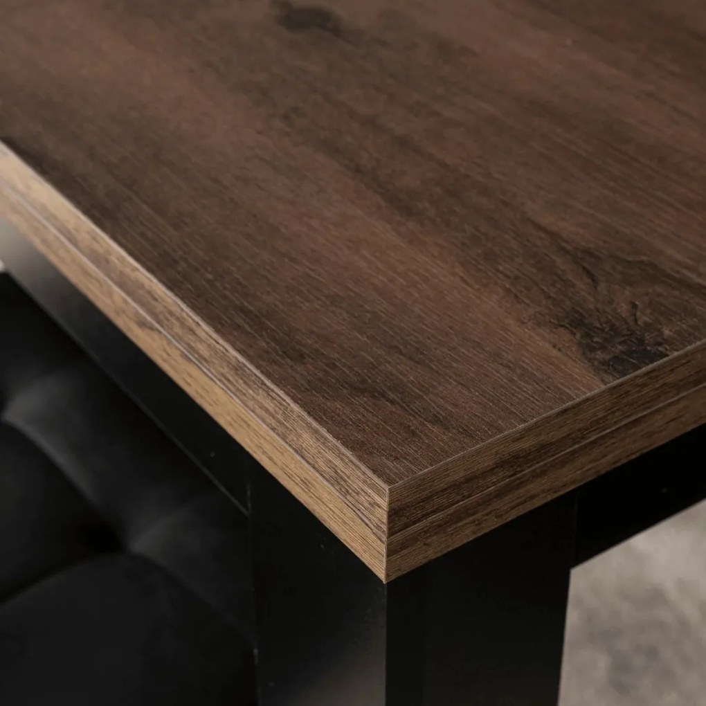 MAX bővíthető étkezőasztal 80–160 cm, dió/fekete színben