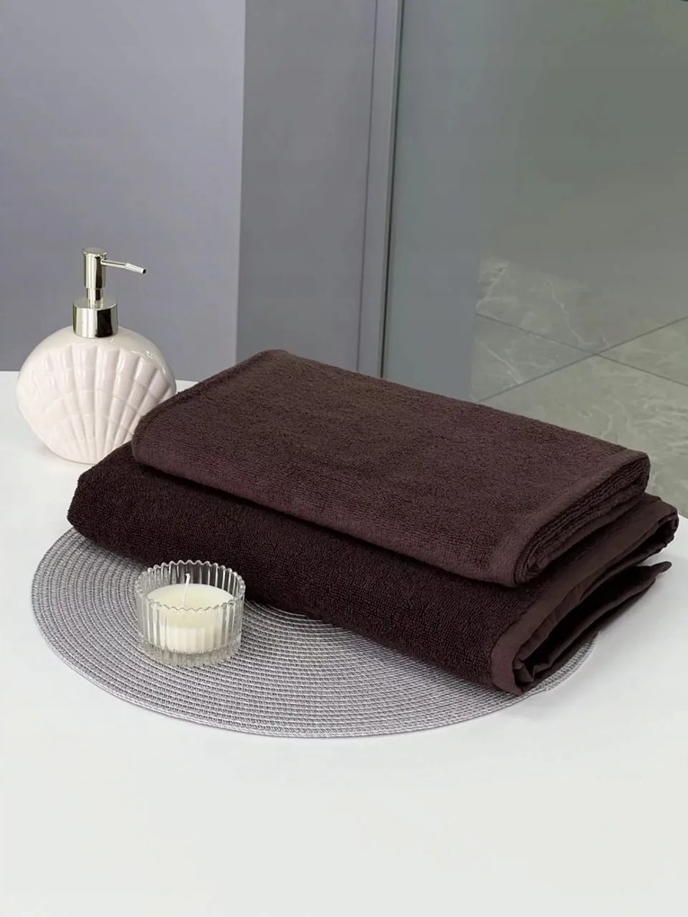Törölköző szett Double 2 db 100% Pamut 450 gsm Dupla Barna