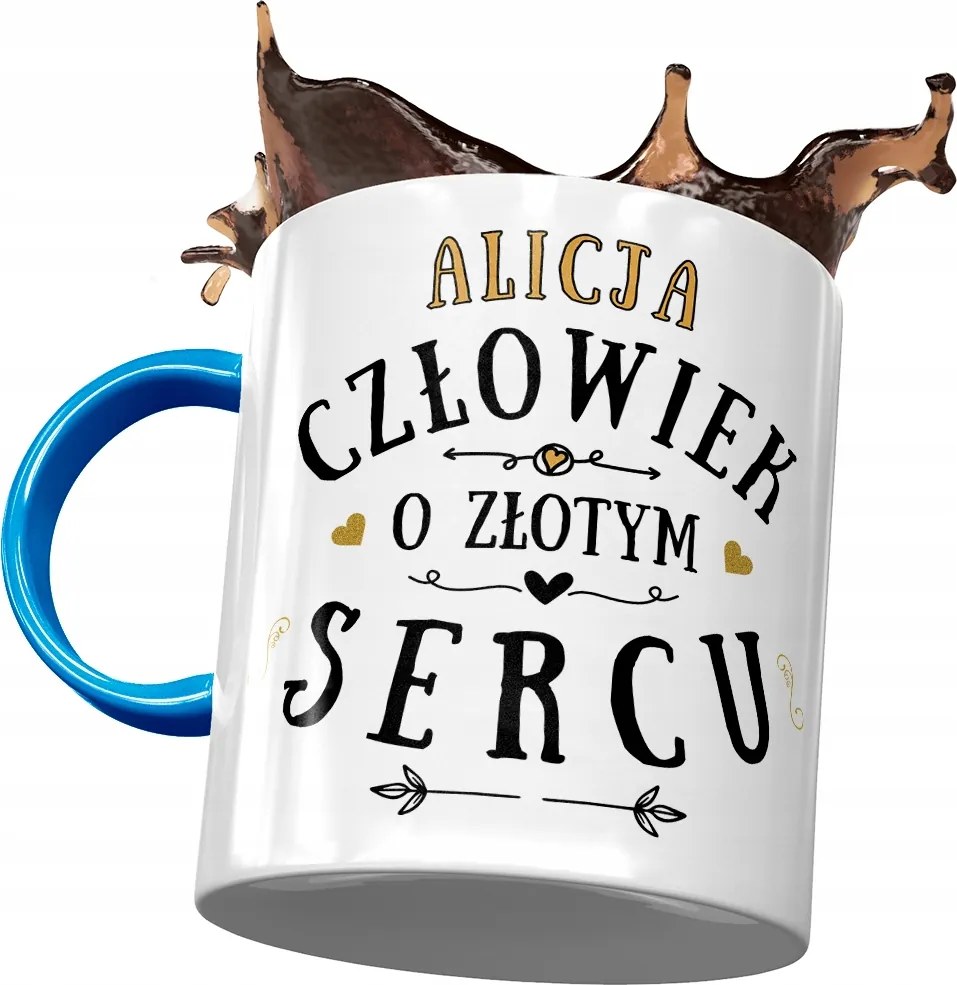 Kék Bögre Alice Barátnőjének Nyomtatott Fotóval