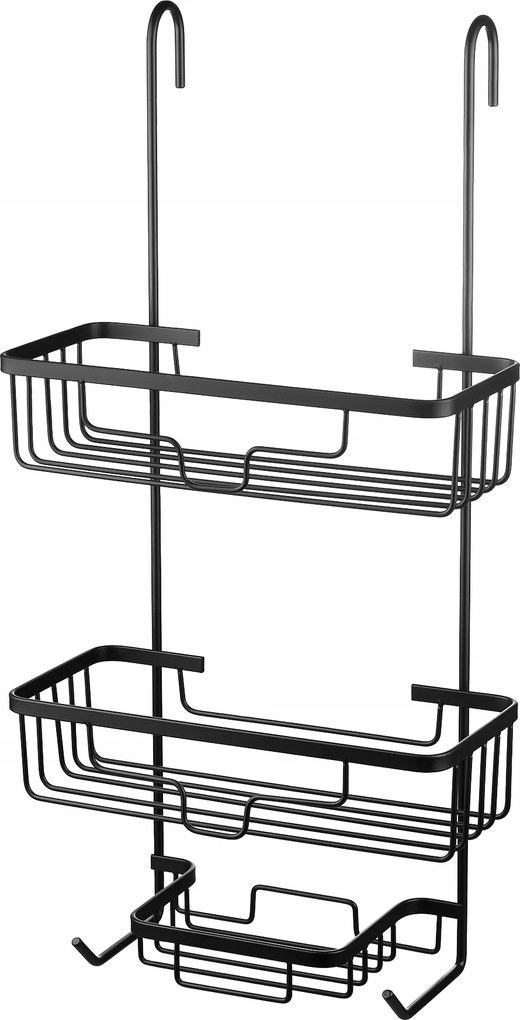 Fém Akasztós Polc Zuhanyhoz Fürdőszobai Kabin Akasztó Fekete