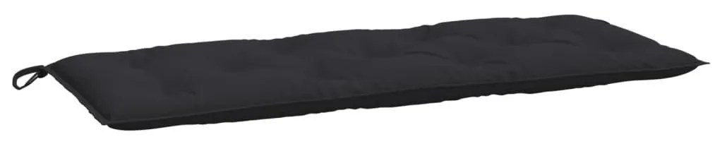 2 db fekete oxford szövet kerti padpárna 120 x 50 x 7 cm