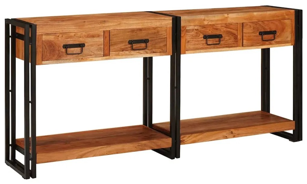 Konzolasztalok 2 pcs Barna 160 x 33 x 75 cm Tömör Akáciafa
