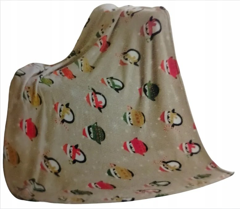 Takaró Smukee puha pingvinek téli karácsonyi pingvinek 130x170cm 129