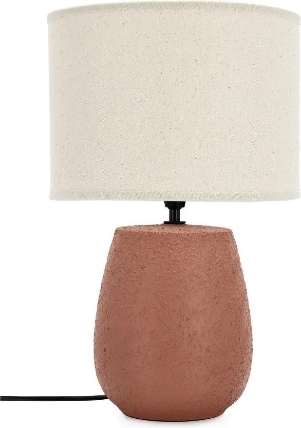 Terrakotta színű kerámia asztali lámpa textil búrával (magasság 41,5 cm) Irvin – Yes Everyday