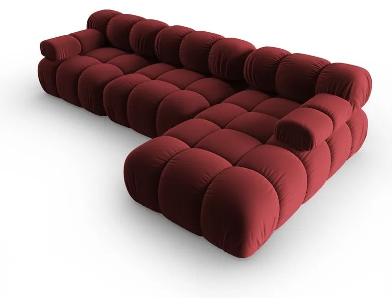 Piros bársony kanapé 285 cm Bellis – Micadoni Home