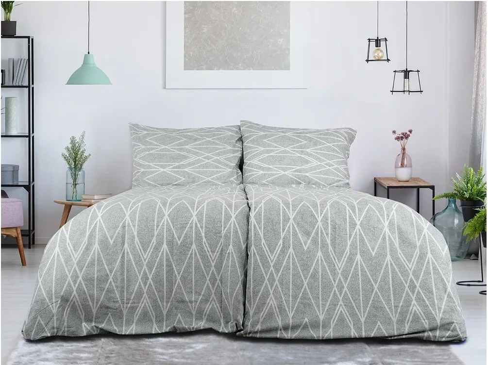 Renforcé pamut szatén krepp ágyneműhuzat SZÜRKE CSÍKOK sötétszürke Ágyneműhuzat mérete: 70 x 90 cm | 140 x 200 cm