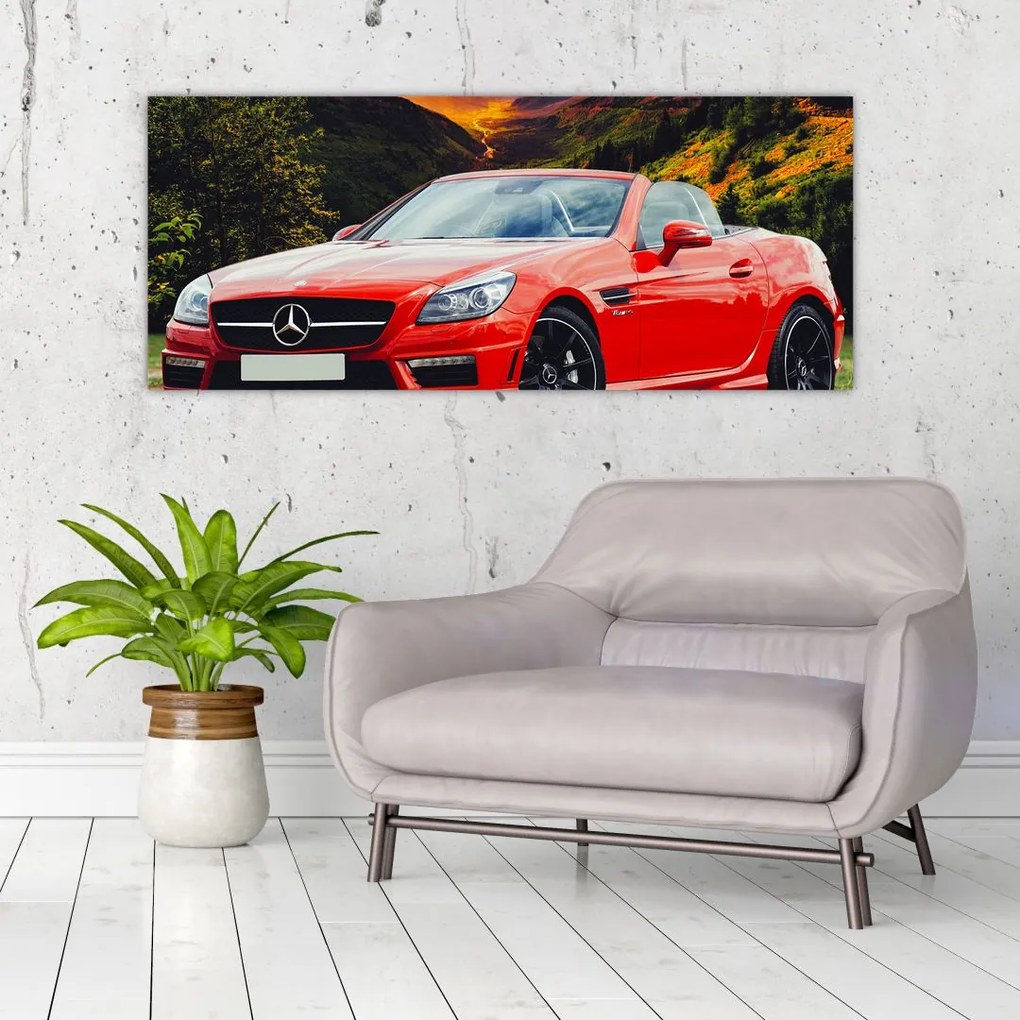 Kép - piros Mercedes (120x50 cm)