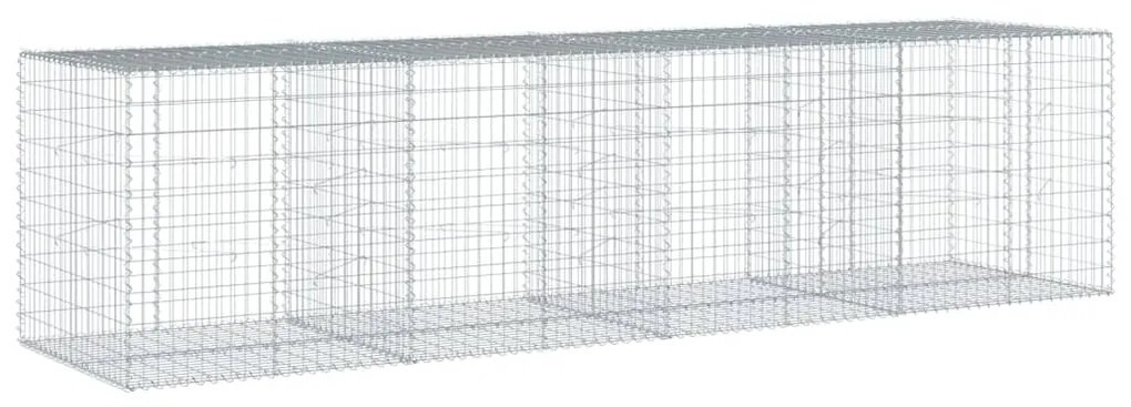 horganyzott vas gabion kosár fedéllel 400 x 100 x 100 cm