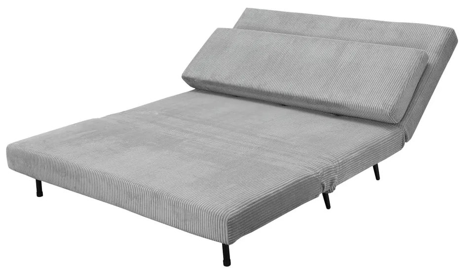 Világosszürke kordbársony kinyitható kanapé 140 cm Mallory – Støraa