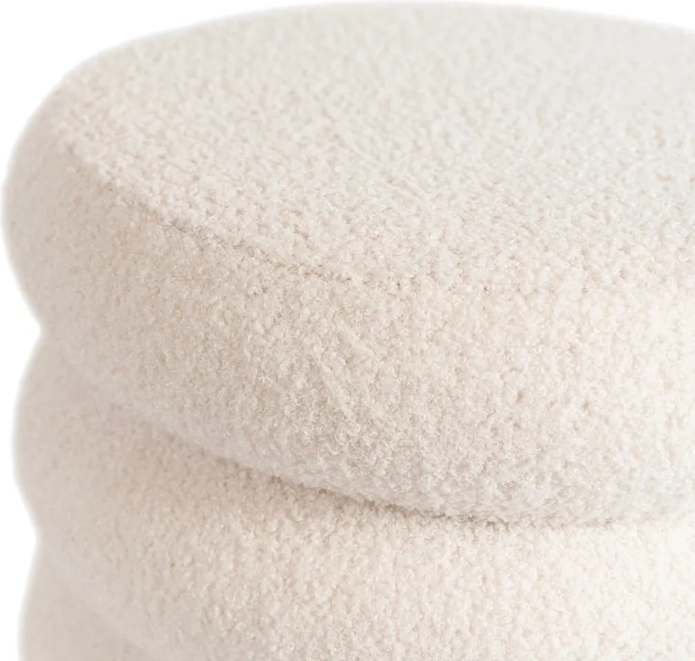 ROSSA kárpitozott puff krém színben – elegáns ülőpuff nappaliba