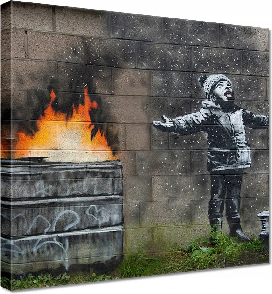 Vászonkép 40x40 Banksy Szmog Hó