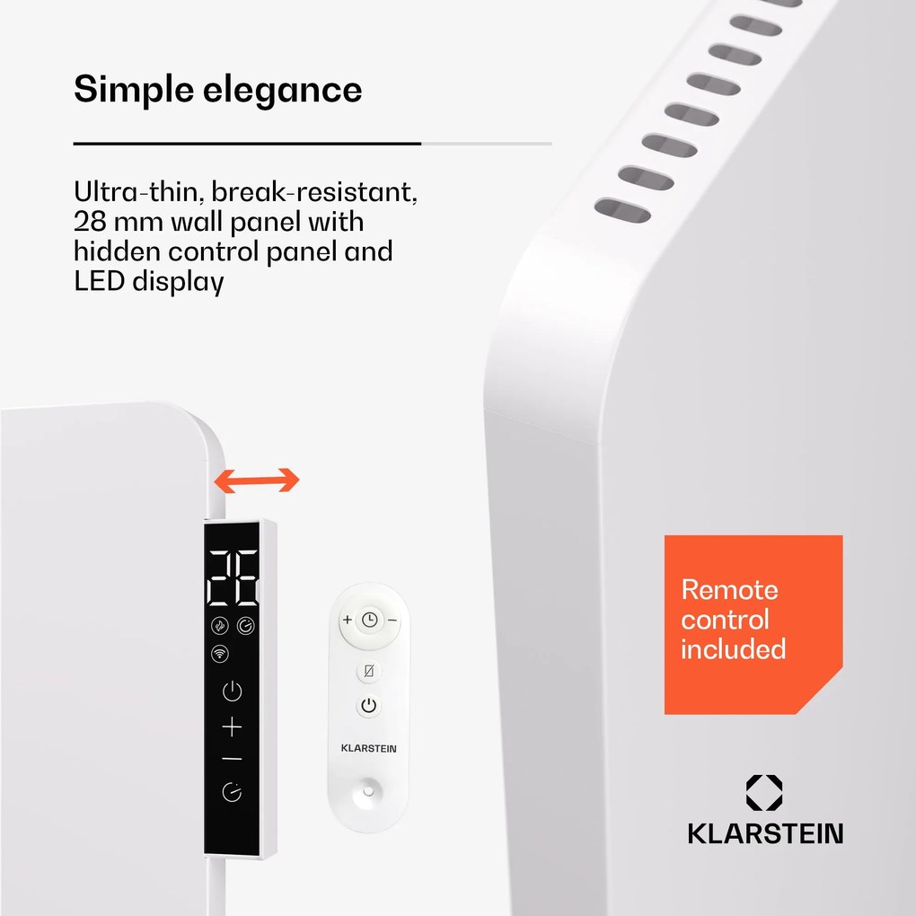 Klarstein Wonderbeam 650 Hybride Infravörös hősugárzó 60 x 84 cm 650 W Heti időzítő Távirányító