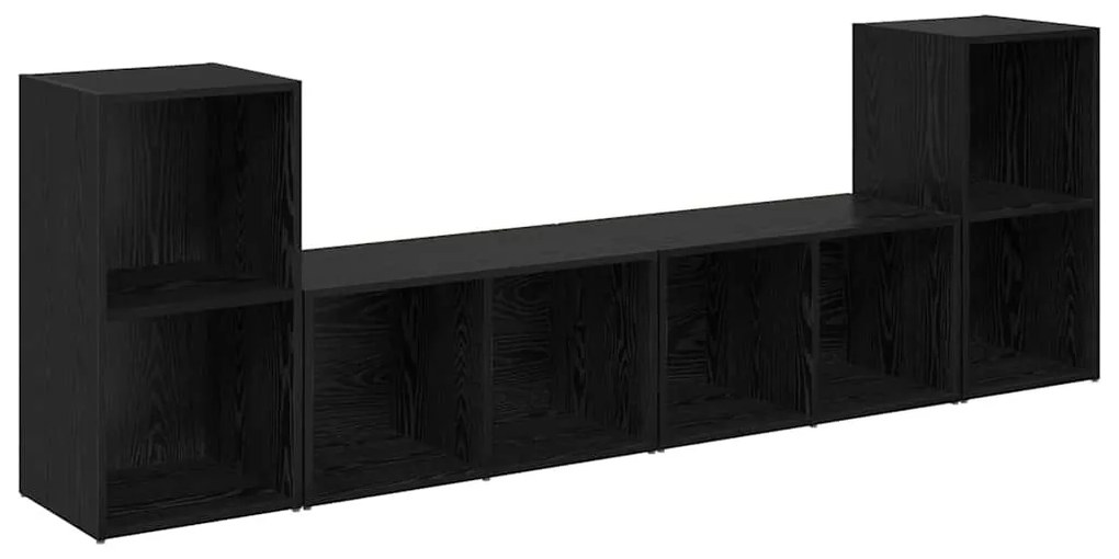TV szekrény garnitúra 4 pcs Musta tammi 37 x 35 x 72 cm Faanyag