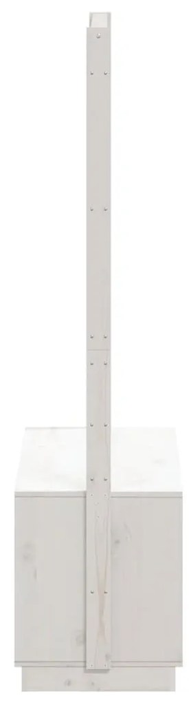 fehér tömör fenyőfa ruhatartó cipőtárolóval 113x40x157,5 cm