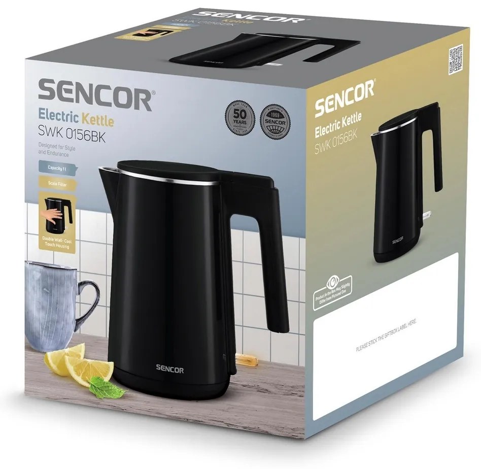 Sencor SWK 0156BK elektromos vízforraló, feketeszínben
