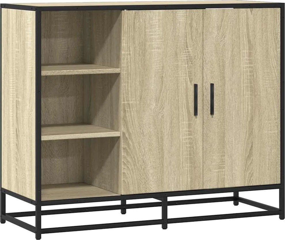 vidaXL sonoma tölgy színű szerelt fa tálalóasztal 92 x 35 x 76 cm