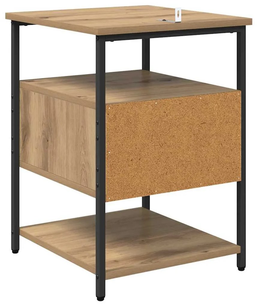 Éjjeliszekrény 2 pcs kézműves tölgy 40 x 42 x 56 cm Faanyag