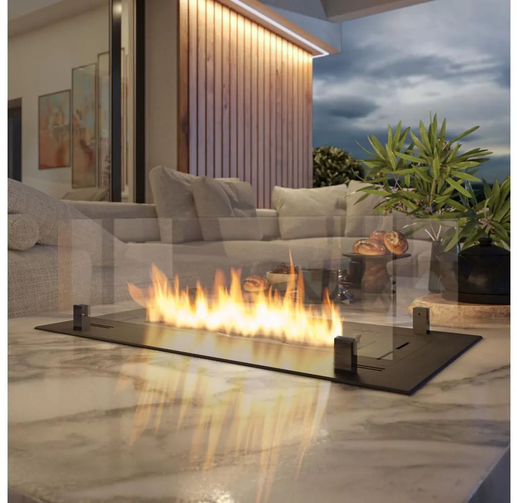 InFire - Beépített BIO kandalló 8,5x80 cm 3,5kW fekete