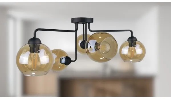 Felületre szerelhető csillár MONDE BLACK 5xE27/60W/230V