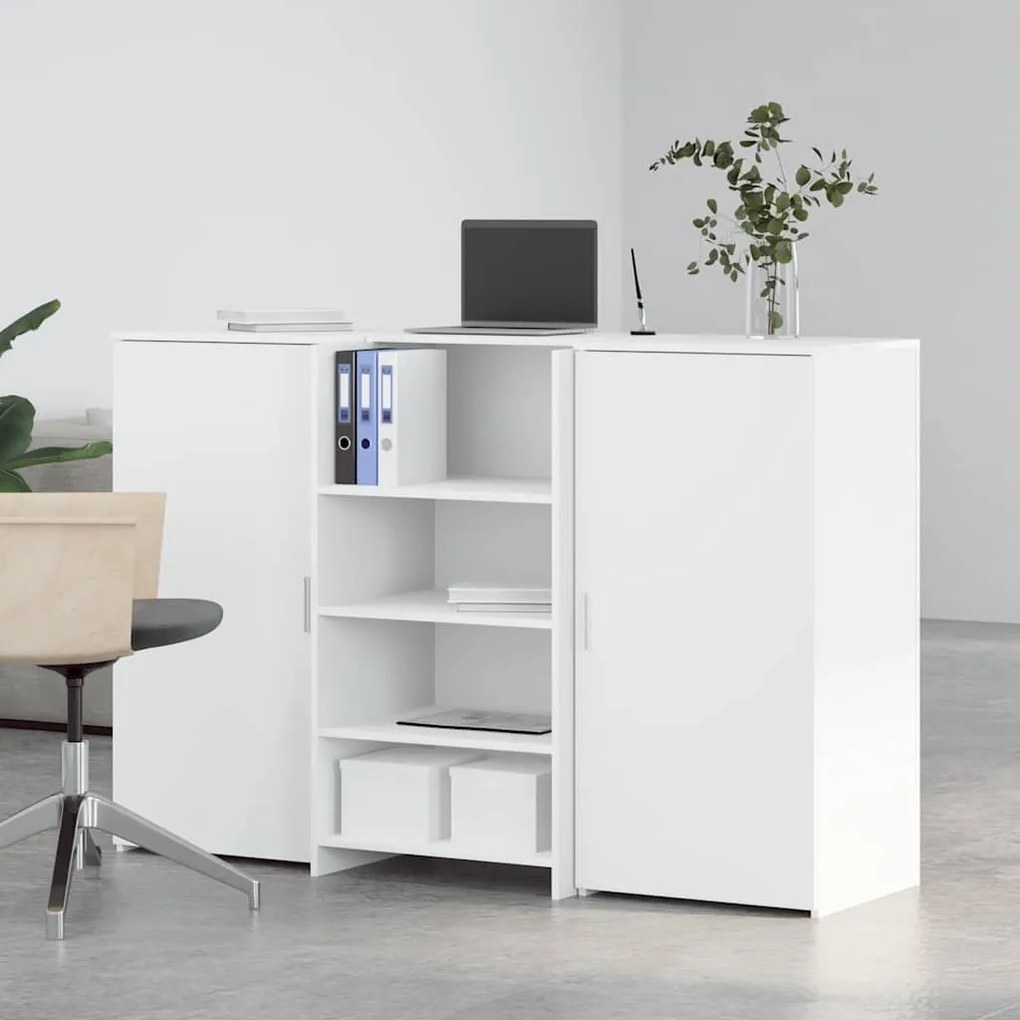 recepciós pult fehér 155x50x103,5 cm szerelt fa