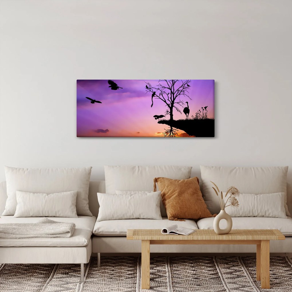 Kép - Állatok sziluettek (120x50 cm)