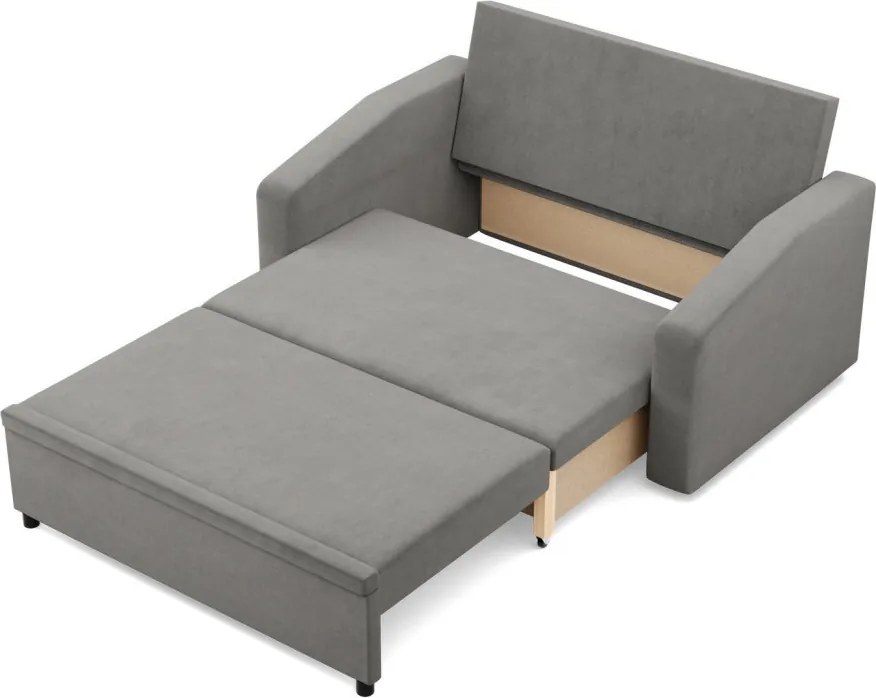 Zeus kanapé, bársony, hab töltet, döntött kartámasz, világosszürke