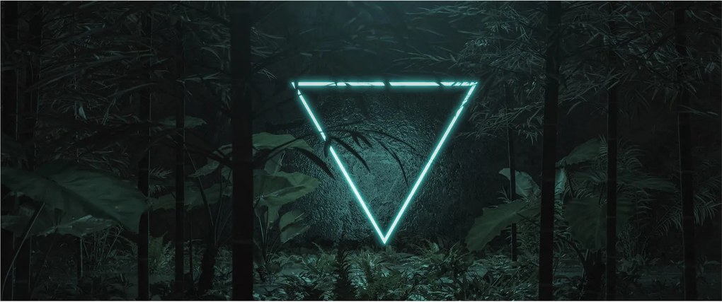 Kép - Neon háromszög a dzsungelben (120x50 cm)