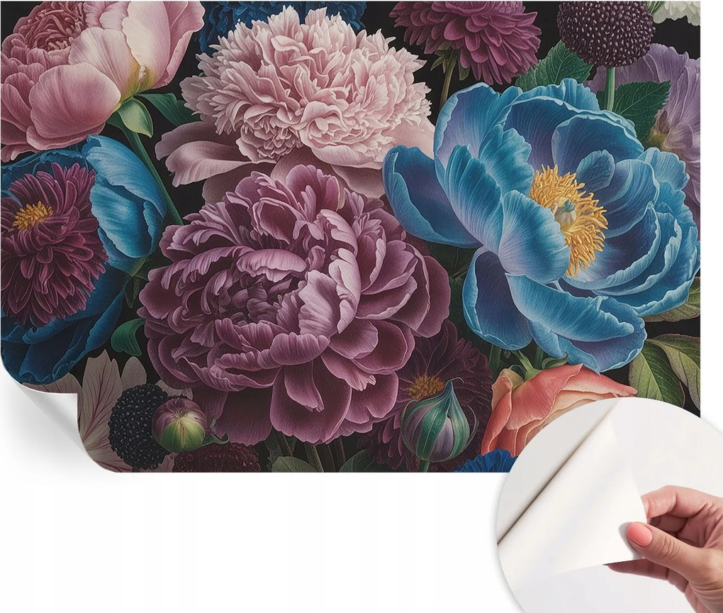 Dekoratív Öntapadós Tapéta Divatos Minták Színes virágok 104x70 cm