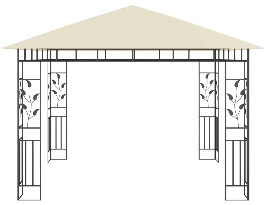 Krémszínű pavilon szúnyoghálóval 3 x 3 x 2,73 m 180 g/m²