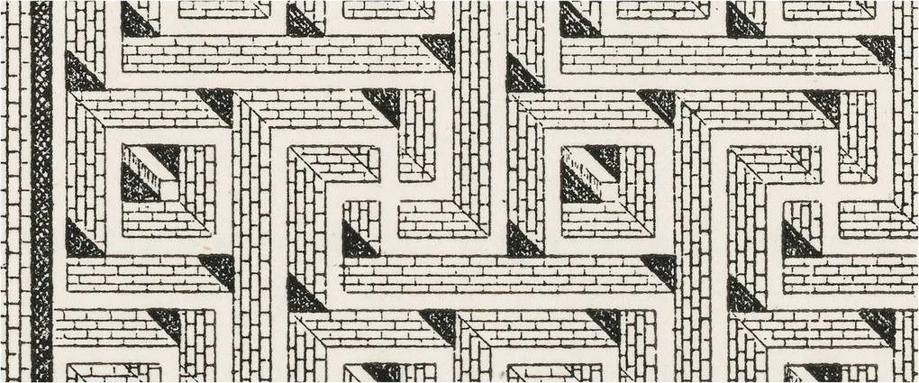 Fotótapéta Flizelin Dekoratív Hálószoba Tégla labirintus 250x104