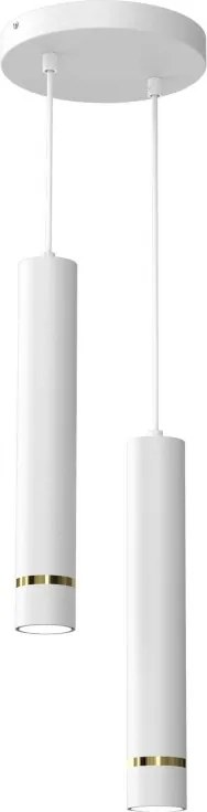 Függőlámpa Aurora Gold Fehér Modern Led Mennyezeti Cső Nappali 2xGU10