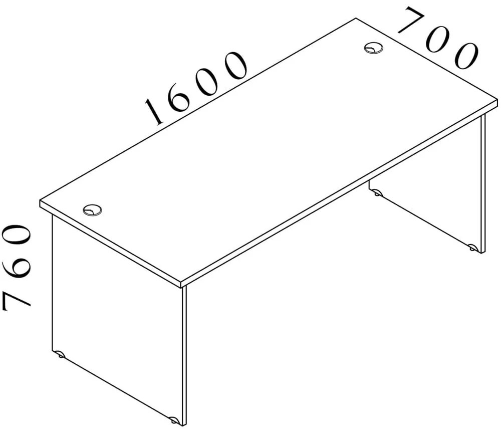 Visio LUX asztal 160 x 70 cm, dió