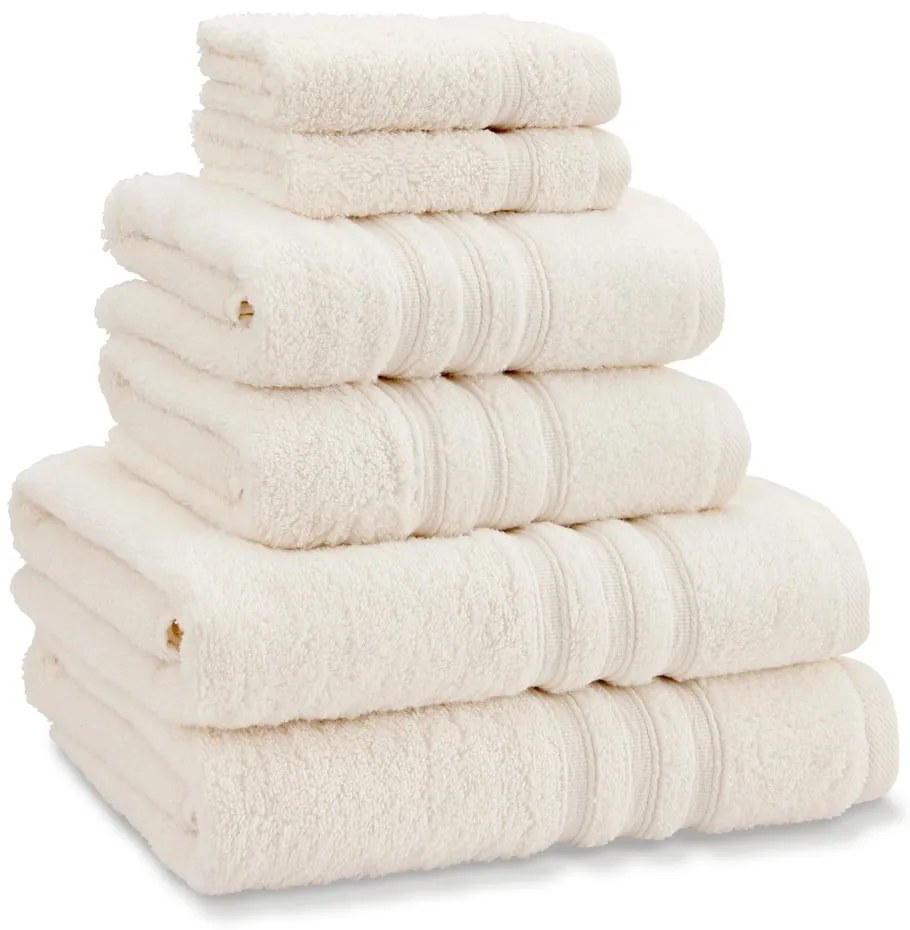 Krémszínű frottír pamut törölköző és fürdőlepedő készlet 6 db-os Zero Twist – Catherine Lansfield