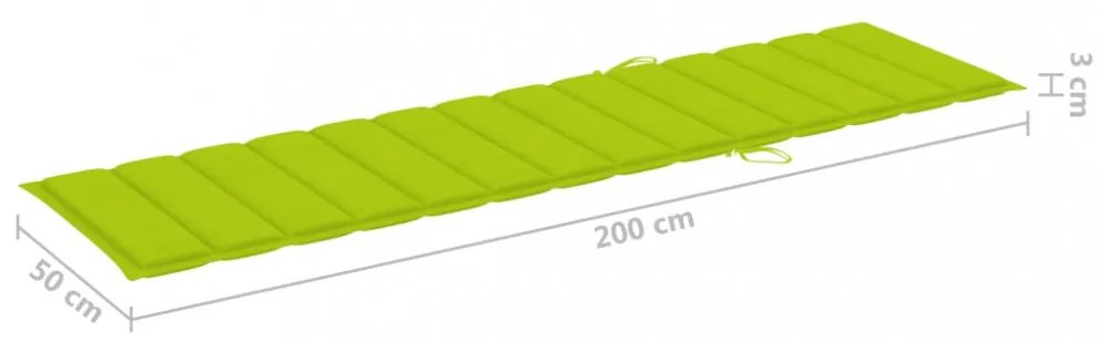 élénkzöld oxford szövet napozóágy párna 200 x 50 x 3 cm