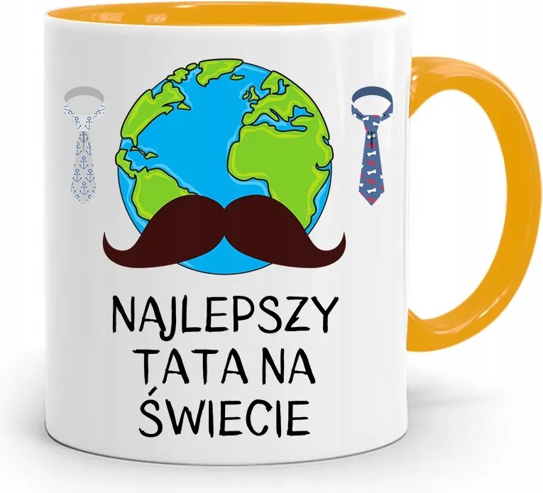 Sárga Bögre Apák Napi Ajándék Legjobb Apa nyomtatott fényképpel