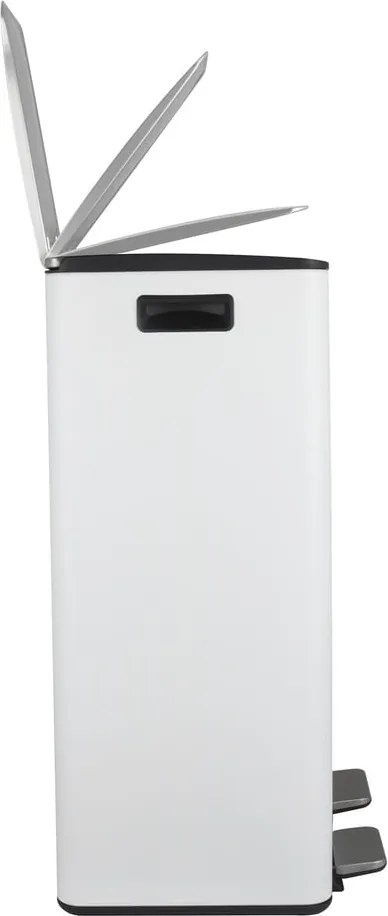 Matt fehér acél szelektív pedálos szemetes 2x30 l Aliya – Spirella