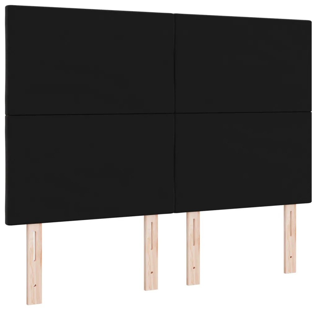 LED Fejvég Átlós Blokkok Dizájn Fekete 160 cm Velúr