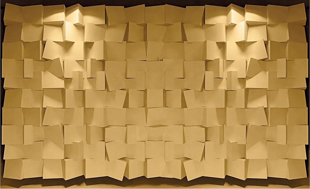 Flizelin fotótapéta Bézs Absztrakt Kockák Árnyék illúzió 350x250 +ragasztó