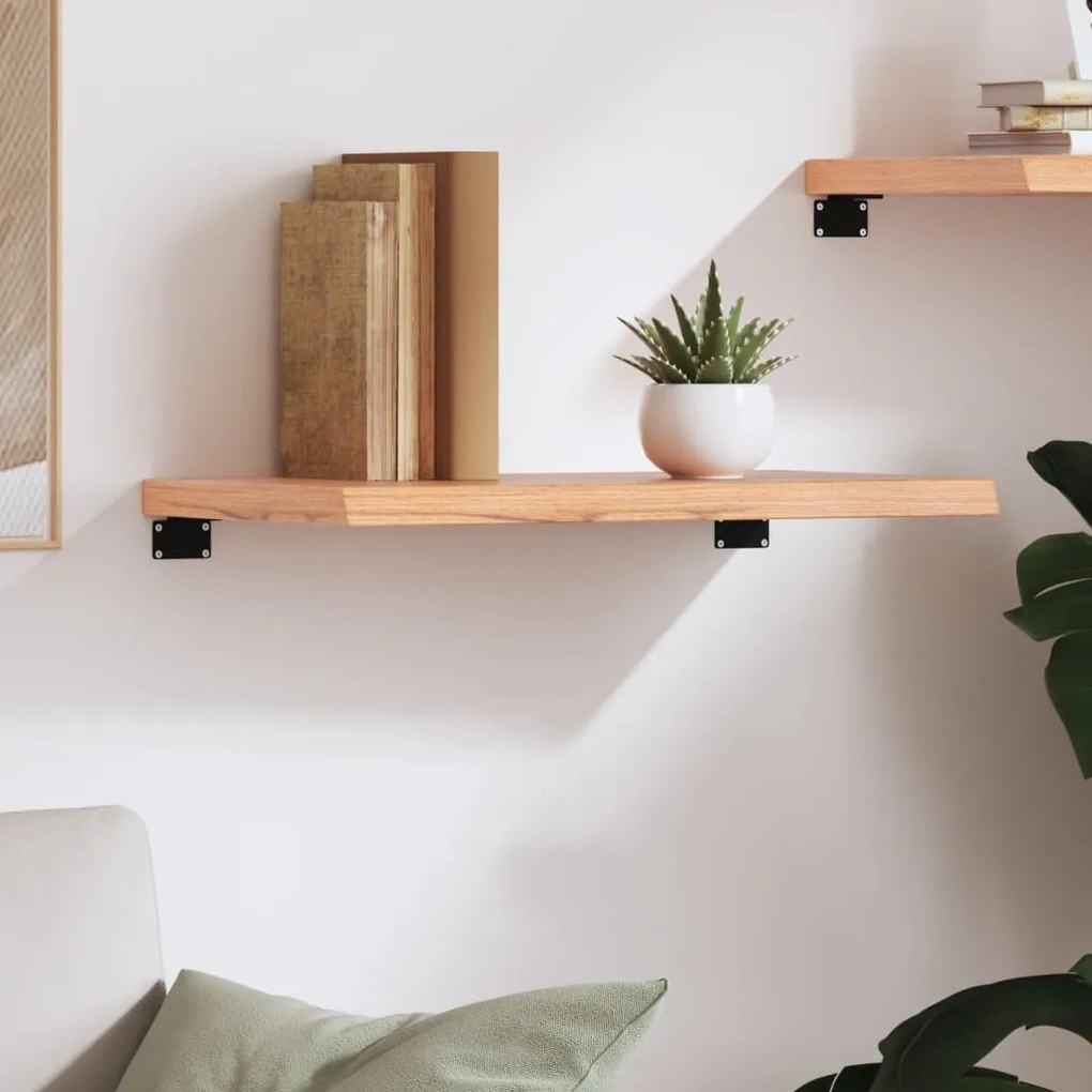 világosbarna kezelt tömör tölgyfa fali polc 60x40x(2-4) cm