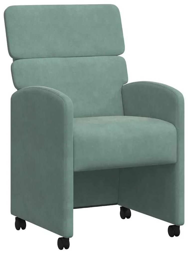 Kerekes Étkező Székek 2 pcs tengerzöld 58 x 65 x 98 cm Bársony