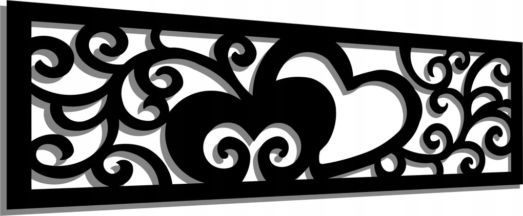 Áttört Kép Fali Panel 60CM Szív Könnyű 3D