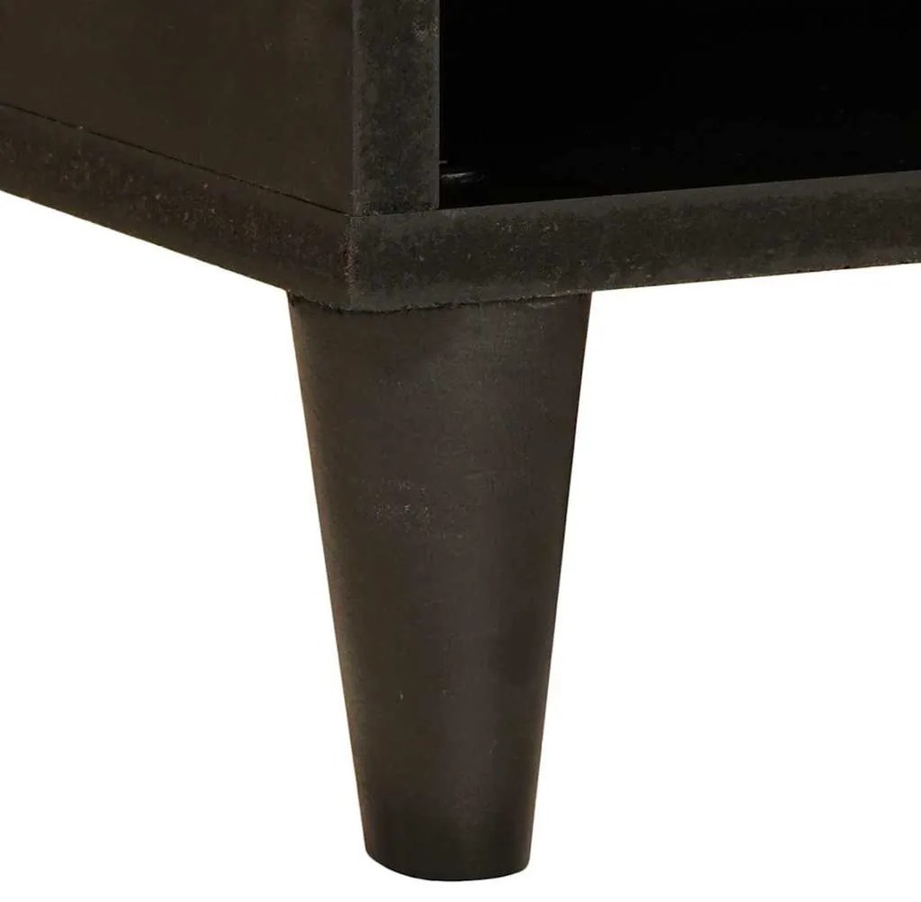 TV szekrény Fekete és Arany 80 x 33 x 46 cm tömör mangófa